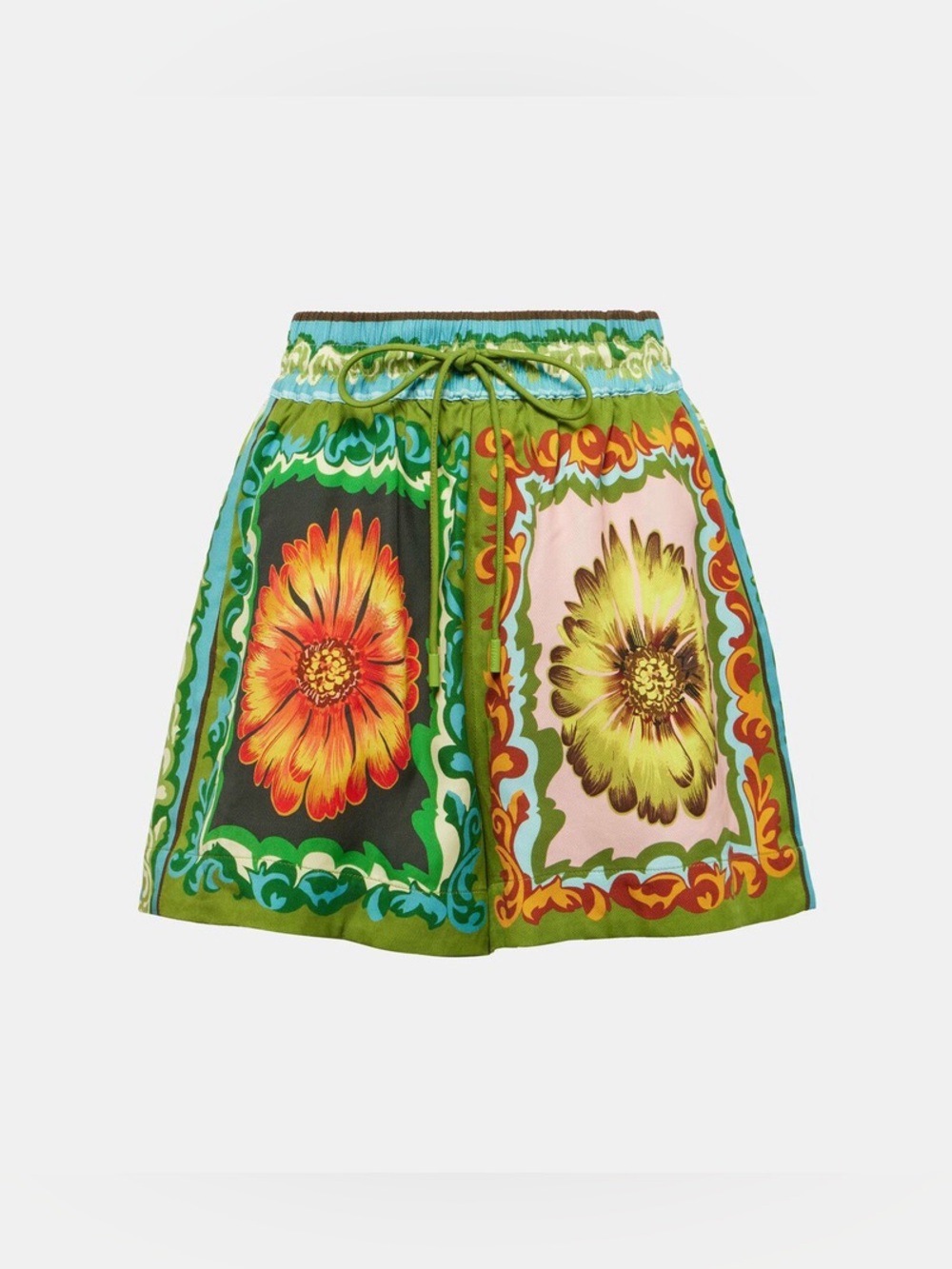 ALEMAIS Disco Daisy Printed Tencel Shorts, Size 6